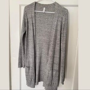 Gap Body Gray Ribbed Cardigan Sweater Duster - Sz M